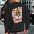 Buster Is Coming Creepy Vintage Shoe Advertisement Sweatshirt Back Print
