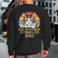 California Spangled Cat Dad Retro Cats Heartbeat Sweatshirt Back Print