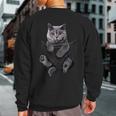 Cat Lovers British Shorthair In Pocket Kitten Sweatshirt Back Print