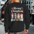 Cat Meowy Family Matching Christmas Pajamas Santa Cats Xmas Sweatshirt Back Print