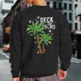 Deck The Palms Tropical Hawaii Christmas Palm Tree Lights Sweatshirt Back Print
