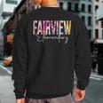 Fairview Elementary Tie Dye Back To School Appreciation Sweatshirt Back Print