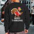 Merry Thanksmas Happy Thanksgiving Merry Christmas Sweatshirt Back Print