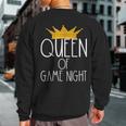 Queen Of Game Night Card Games Boardgame Winner Crown Sweatshirt Back Print