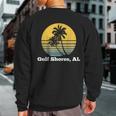 Gulf Shores Alabama Retro Vintage Palm Tree Beach Sweatshirt Back Print