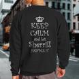 Keep Calm And Let Sherrill Handle It Name Sweatshirt Back Print