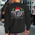 Most Likely To Take A Nap Family Christmas Matching Sweatshirt Back Print