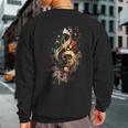 Magical Musical Instrument Music Notes Musician Treble Clef Sweatshirt Back Print