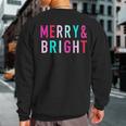 Merry And Bright Christmas Family Matching Christmas Sweatshirt Back Print