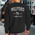 Milford Ct Vintage Nautical Boat Anchor Flag Sports Sweatshirt Back Print