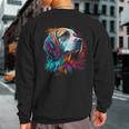 Retro Drawing Beagle Harrier Dog Sweatshirt Back Print