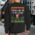 Santa Try To Be A Good Fisheries Biologist Christmas Sweatshirt Back Print