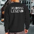 Skijoring Legend Ski Skiing Winter Sport Quote Skis Sweatshirt Back Print