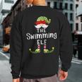 Swimming Elf Group Christmas Pajama Party Sweatshirt Back Print