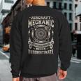 Never Underestimate Aircraft Mechanic Sweatshirt Back Print