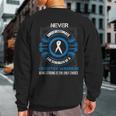 Never Underestimate Diabetes Warrior Strong Awareness Sweatshirt Back Print