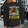 Never Underestimate An Old Man With A Curling Broom Sweatshirt Back Print