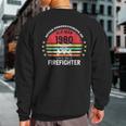 Never Underestimate An Old Man Firefighter 1980 Birthday Sweatshirt Back Print