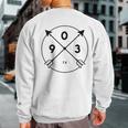 Texas Area Code 903 State Pride Souvenir Arrow Sweatshirt Back Print