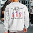 Never Underestimate The Power Of We The People Sweatshirt Back Print