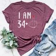 I Am 34 Plus 1 Middle Finger For A 35Th Birthday For Women Bella Canvas T-shirt Heather Maroon