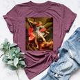 Angels Archangel Michael Defeating Satan Christian Warrior Bella Canvas T-shirt Heather Maroon