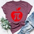 Apple Pi Day Math Nerd Pie Teacher 314 Bella Canvas T-shirt Heather Maroon
