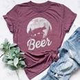 Bear Deer Beer Day Drinking Adult Humor Bella Canvas T-shirt Heather Maroon