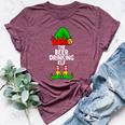 Beer Drinking Elf Matching Family Christmas Bella Canvas T-shirt Heather Maroon