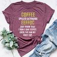 Coffee Spelled Backwards Coffee Quote Humor Bella Canvas T-shirt Heather Maroon