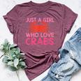 Girls-Love-Crab Eating-Macaque Crab-Crawfish-Lover Bella Canvas T-shirt Heather Maroon