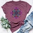 Mandala Stained Glass Graphic With Bright Rainbow Of Colors Bella Canvas T-shirt Heather Maroon