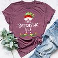 Sarcastic Elf Group Christmas Pajama Party Bella Canvas T-shirt Heather Maroon