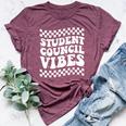 Student Council Vibes Retro Groovy School Student Council Bella Canvas T-shirt Heather Maroon