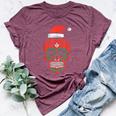 Sugar Skull Santa Hat Mexican Christmas Xmas Pj Bella Canvas T-shirt Heather Maroon