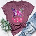Support Squad Pink Ribbon Butterfly Breast Cancer Awareness Bella Canvas T-shirt Heather Maroon