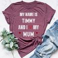 Timmy I Love My Mom Cute Personal Mother's Day Bella Canvas T-shirt Heather Maroon