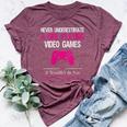Never Underestimate A Girl Playing Video Games Bella Canvas T-shirt Heather Maroon