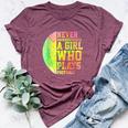 Never Underestimate A Girl Who Plays Football Sports Lover Bella Canvas T-shirt Heather Maroon