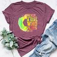 Never Underestimate A Girl Who Plays Soccer Sports Lover Bella Canvas T-shirt Heather Maroon