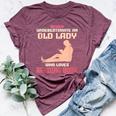 Never Underestimate An Old Lady Who Loves Reading Book Bella Canvas T-shirt Heather Maroon