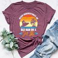 Never Underestimate An Old Man On A Jet Ski Lover Jet Crew Bella Canvas T-shirt Heather Maroon