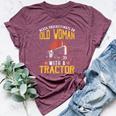 Never Underestimate An Old Woman With A Tractor Bella Canvas T-shirt Heather Maroon