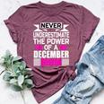 Never Underestimate The Power Of A December Mom Bella Canvas T-shirt Heather Maroon