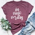 In Vino Veritas Latin Truth In Wine Bella Canvas T-shirt Heather Maroon