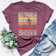 Vintage Never Underestimate An Old Woman Who Loves Soccer Bella Canvas T-shirt Heather Maroon