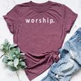 Worship Passionate Christian Worshipper Bella Canvas T-shirt Heather Maroon