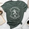 Campfires And Cocktails Bonfire Camping Campfire Bella Canvas T-shirt Heather Forest