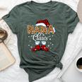 Christmas Nana Claus Leopard Buffalo Plaid Pajama Xmas Bella Canvas T-shirt Heather Forest