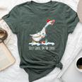 Cute Santa Duck Silly Goose On The Loose Christmas Bella Canvas T-shirt Heather Forest